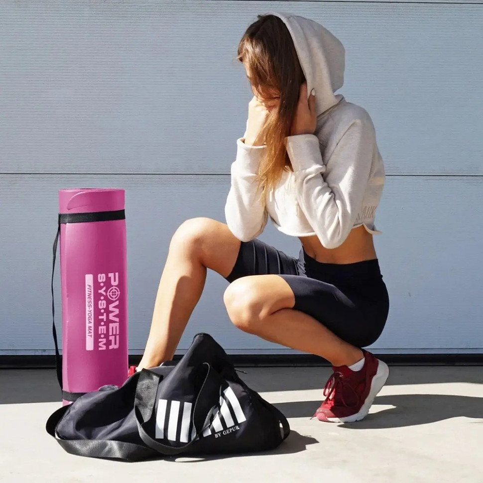 Килимок для йоги та фітнесу Power System PS-4017_Pink