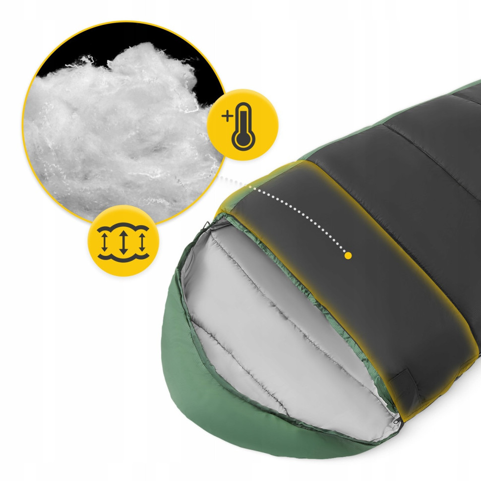 Спальний мішок (спальник) кокон Pro+ Mountain Goat MG0016 Black/Olive