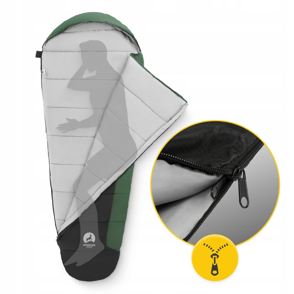 Спальний мішок (спальник) кокон Pro+ Mountain Goat MG0016 Black/Olive