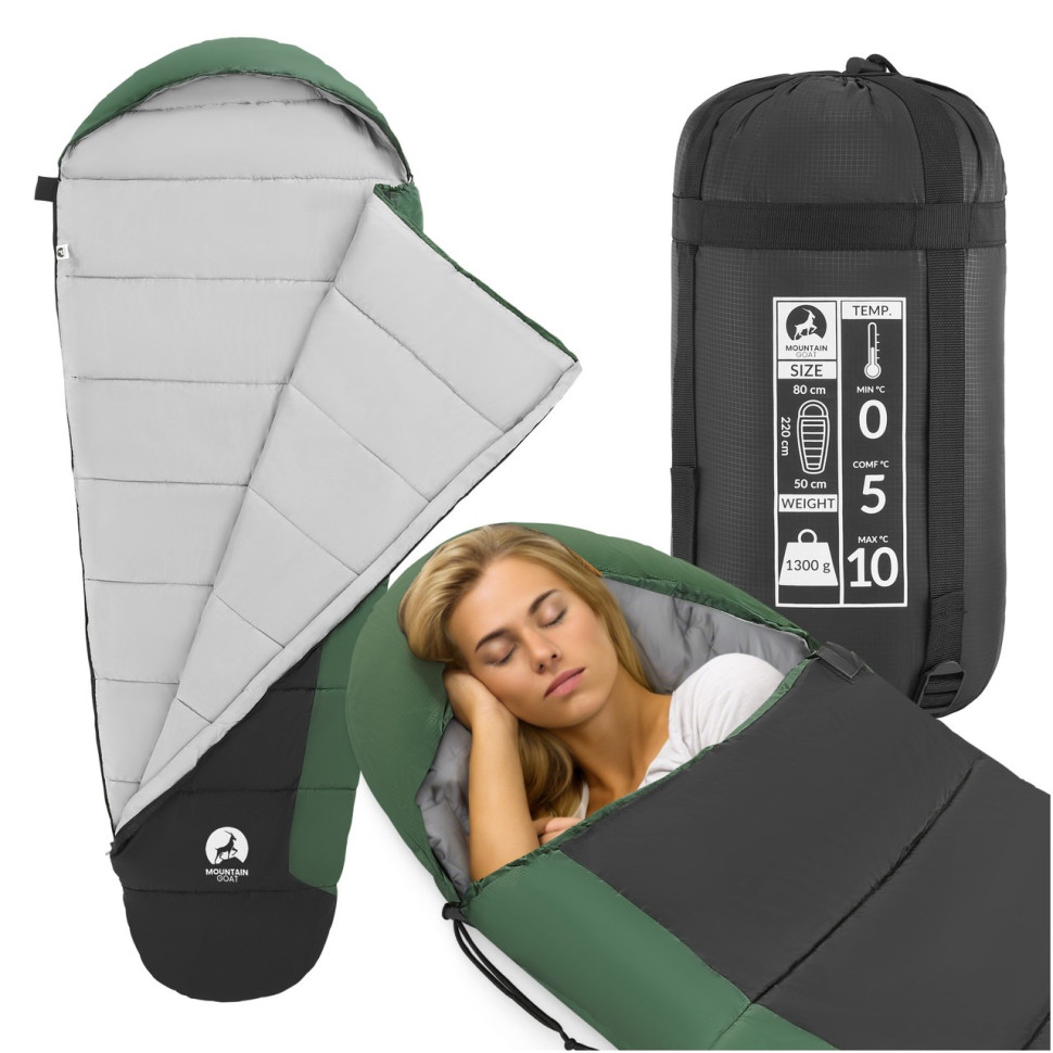 Спальний мішок (спальник) кокон Pro+ Mountain Goat MG0016 Black/Olive