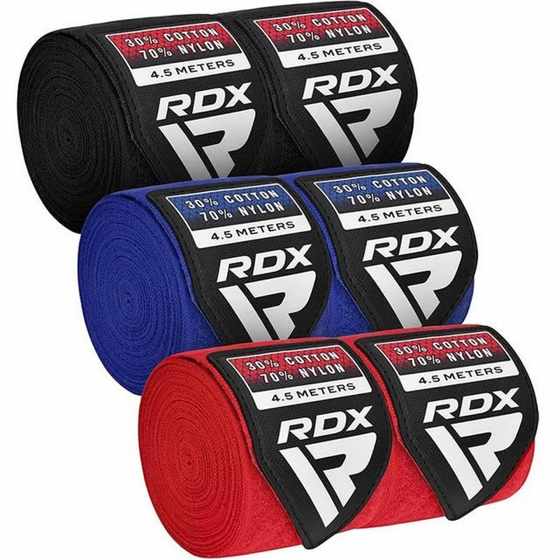 Бинти для боксу RB Hand Wraps Combine RDX Inc Limited HWC-RBU+ 3 пари Red, Black, Blue (4.5м.)