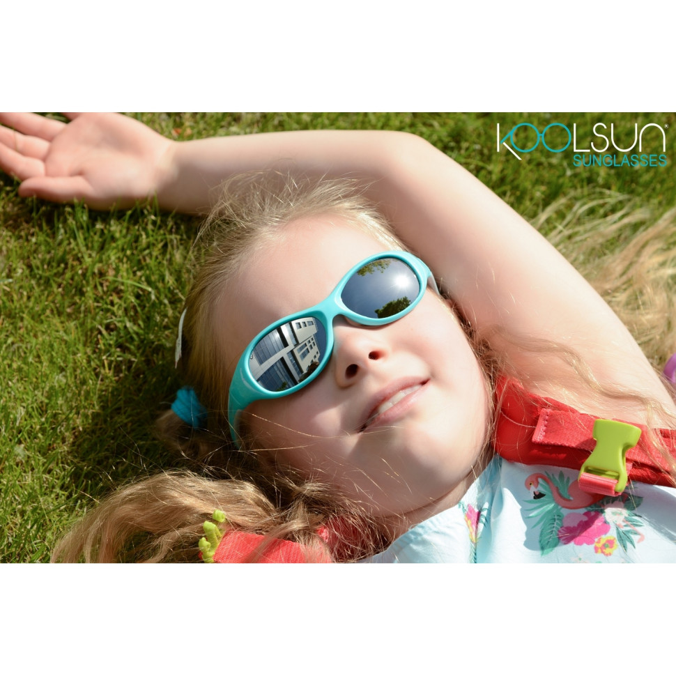 Дитячі сонцезахисні окуляри Koolsun бірюзово-сірі серії Flex (Розмір: 3+) KS-FLAG003
