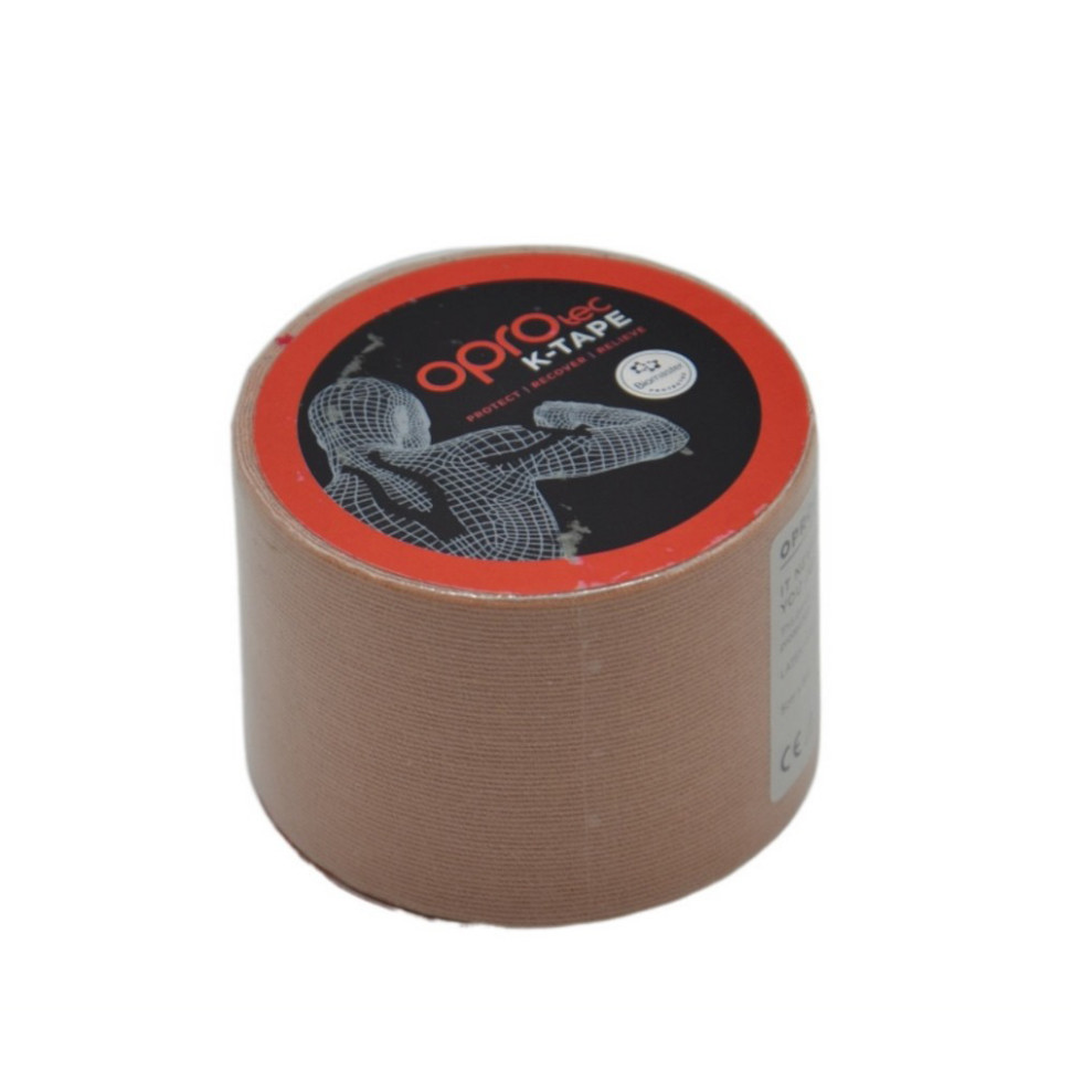 Кінезіологічний тейп Kinesiology Tape OPROtec TEC57544 бежевий 5 cм 5 м