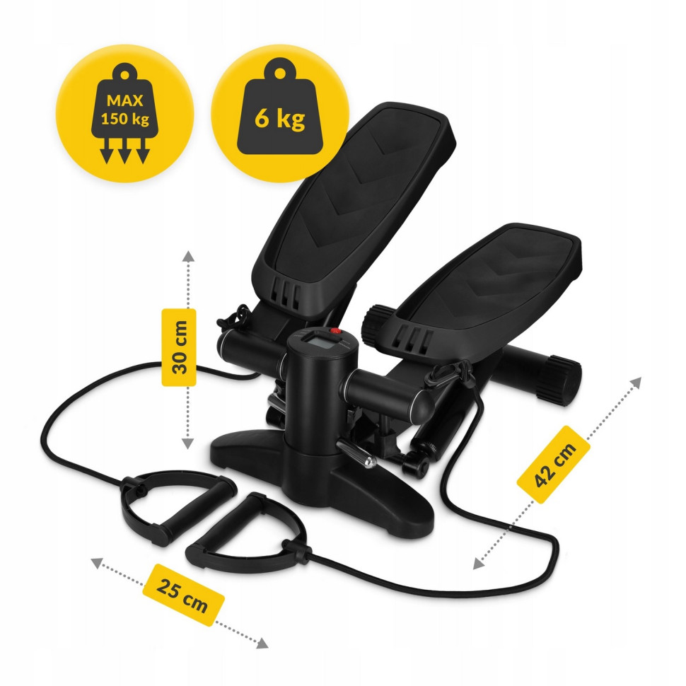 Степпер мини-степперс эспандерами Evo 4FIZJO P-5905973403863 Black