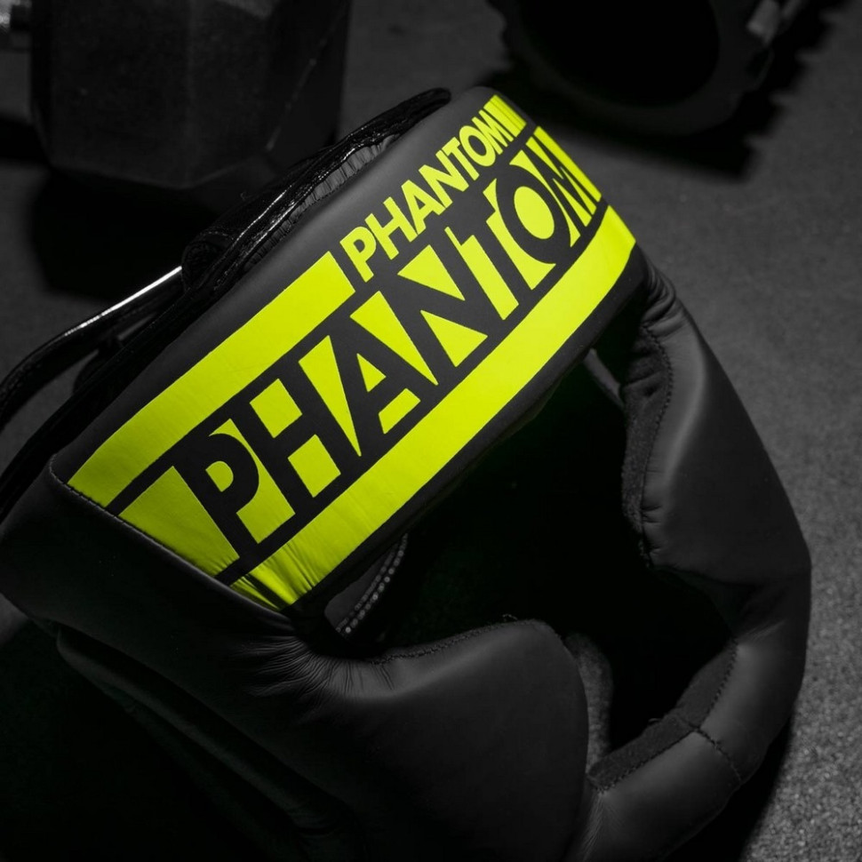 Боксерский шлем APEX Full Face Neon Phantom PHHG2303 One Size, Black/Yellow 