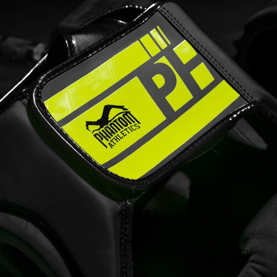 Боксерский шлем APEX Full Face Neon Phantom PHHG2303 One Size, Black/Yellow 