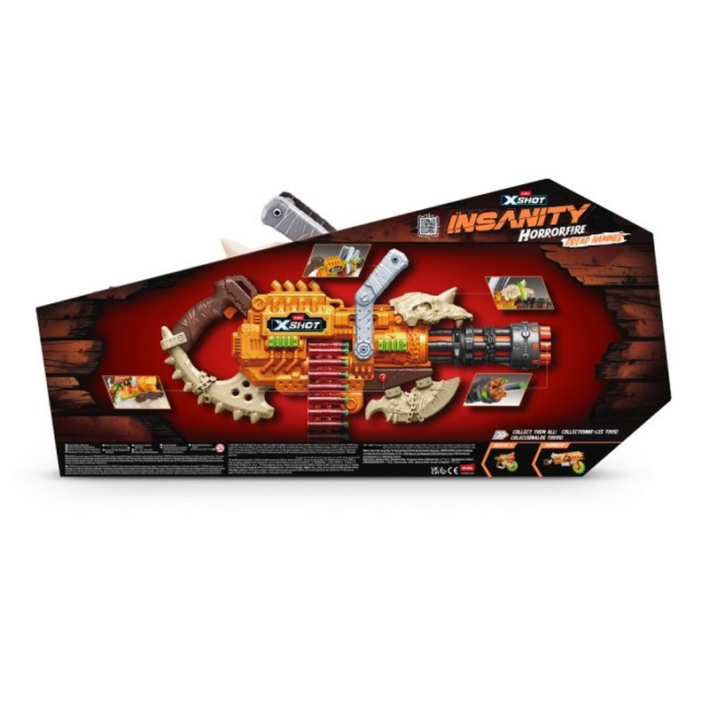 Детский скорострельный бластер Insanity Horrorfire Dread Hammer X-Shot 36733, 48 патронов