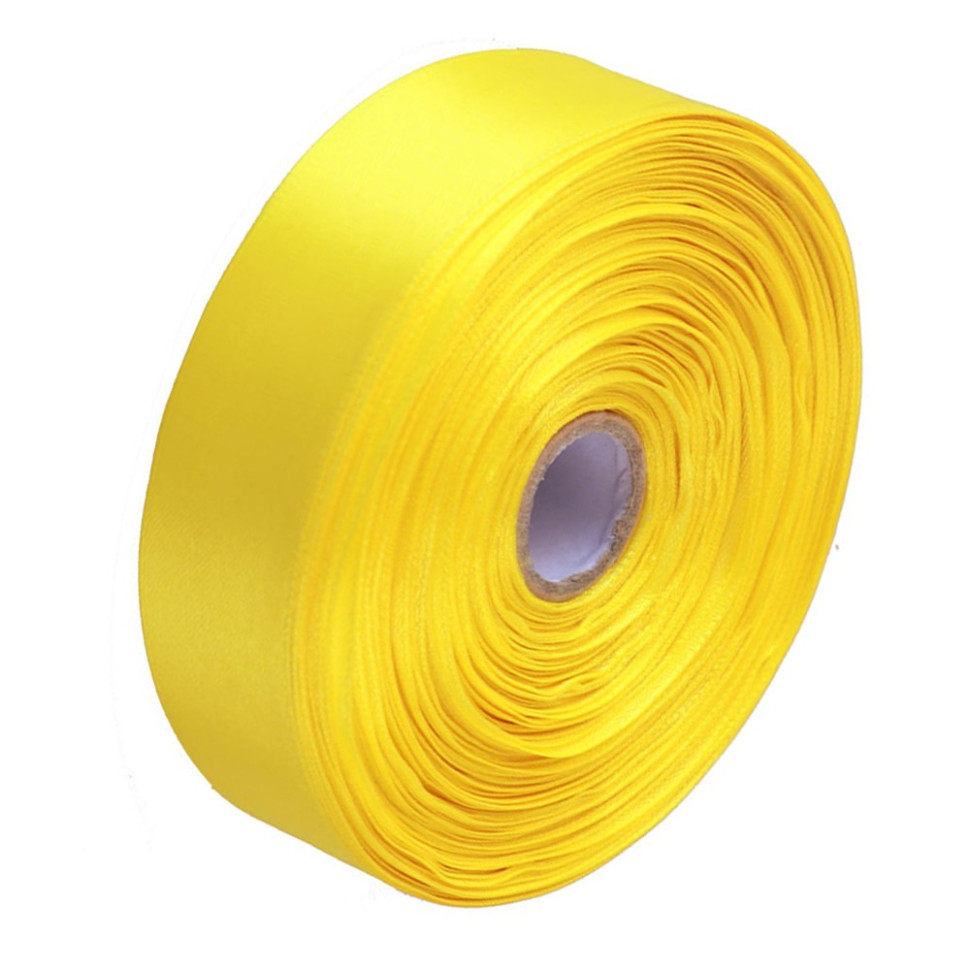 Атласная лента для рукоделия Bambi АБ-304, 2,5 см x 23 м, Желтый