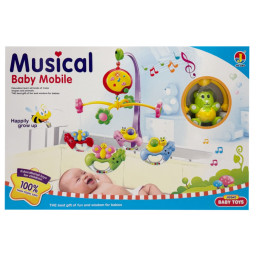 Детский мобиль на кроватку "Мишка" Bambi 6518E, музыка