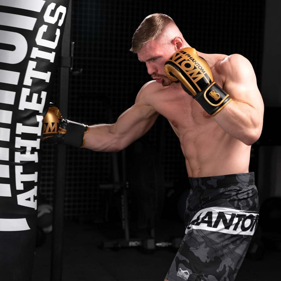 Боксерські рукавички APEX Phantom PHBG2215-16 Elastic Gold 16 oz