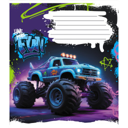 Тетрадь ученическая "Монстер трак" Leader 024-550238K-4 в клеточку, 24 листа