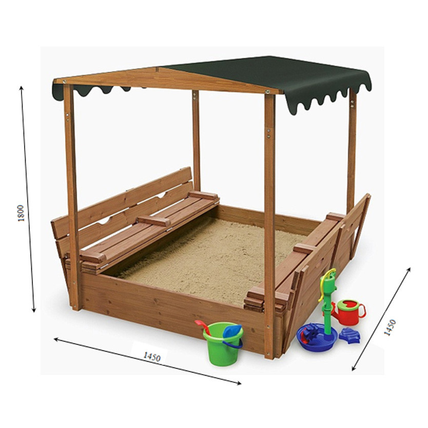 Дитяча пісочниця-4 дерев'яна SportBaby 145х145х180 см