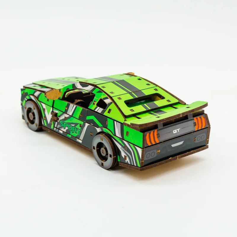 Дерев'яний 3D конструктор Mustang GT PuzzleOK Puz-00640, 162 деталей
