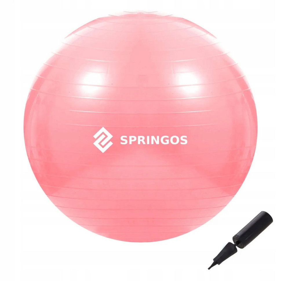 М'яч для фітнесу (фітбол) Anti-Burst Springos FB0012, 75 см, Pink