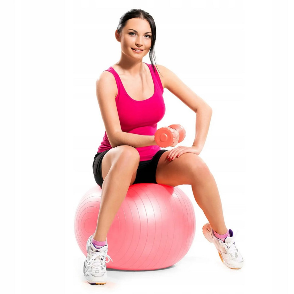 М'яч для фітнесу (фітбол) Anti-Burst Springos FB0012, 75 см, Pink