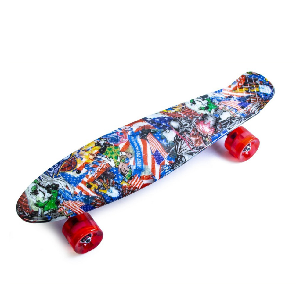 Скейт Penny Board «Graffiti» NBA Bambi 1361336168 колеса зі світлом 80 кг