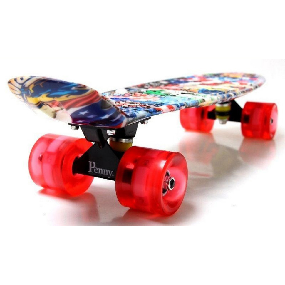 Скейт Penny Board «Graffiti» NBA Bambi 1361336168 колеса зі світлом 80 кг
