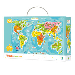 Детский пазл "Карта Мира" DoDo Toys 300123 английская версия, 100 элементов