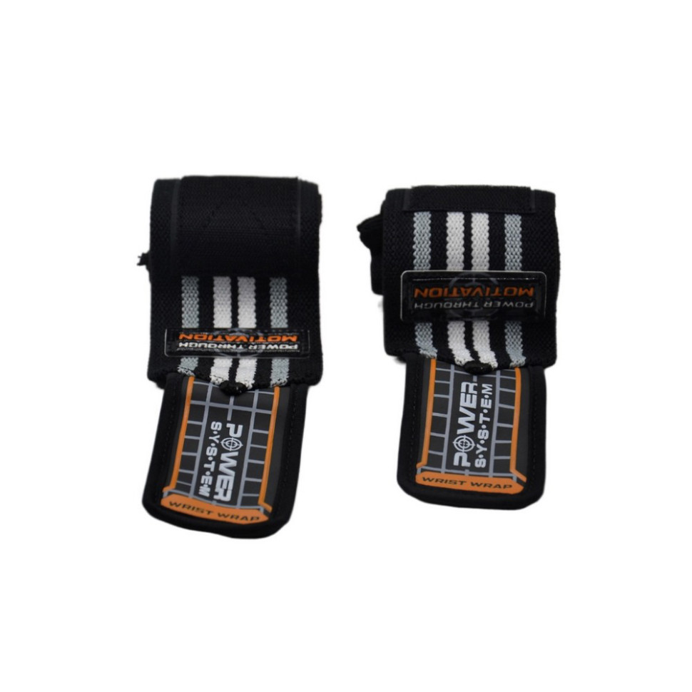 Кистьові бинти Wrist Wraps Power System PS-3500_Grey-Black
