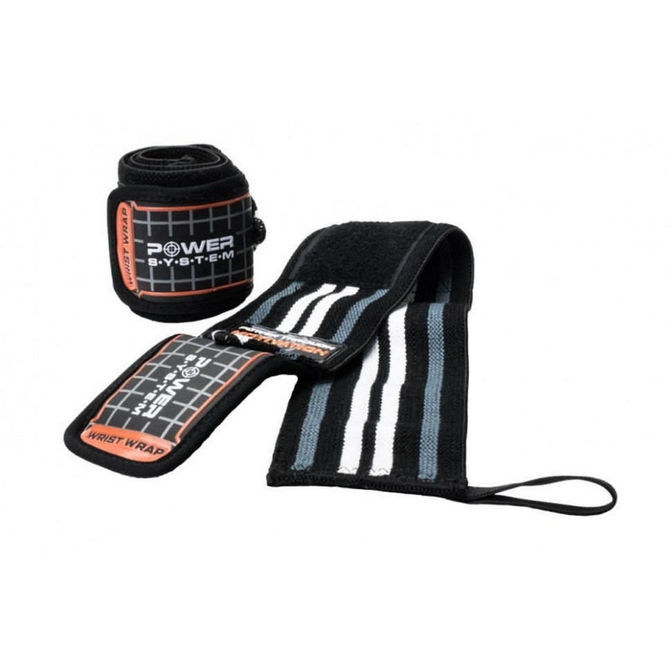 Кистьові бинти Wrist Wraps Power System PS-3500_Grey-Black