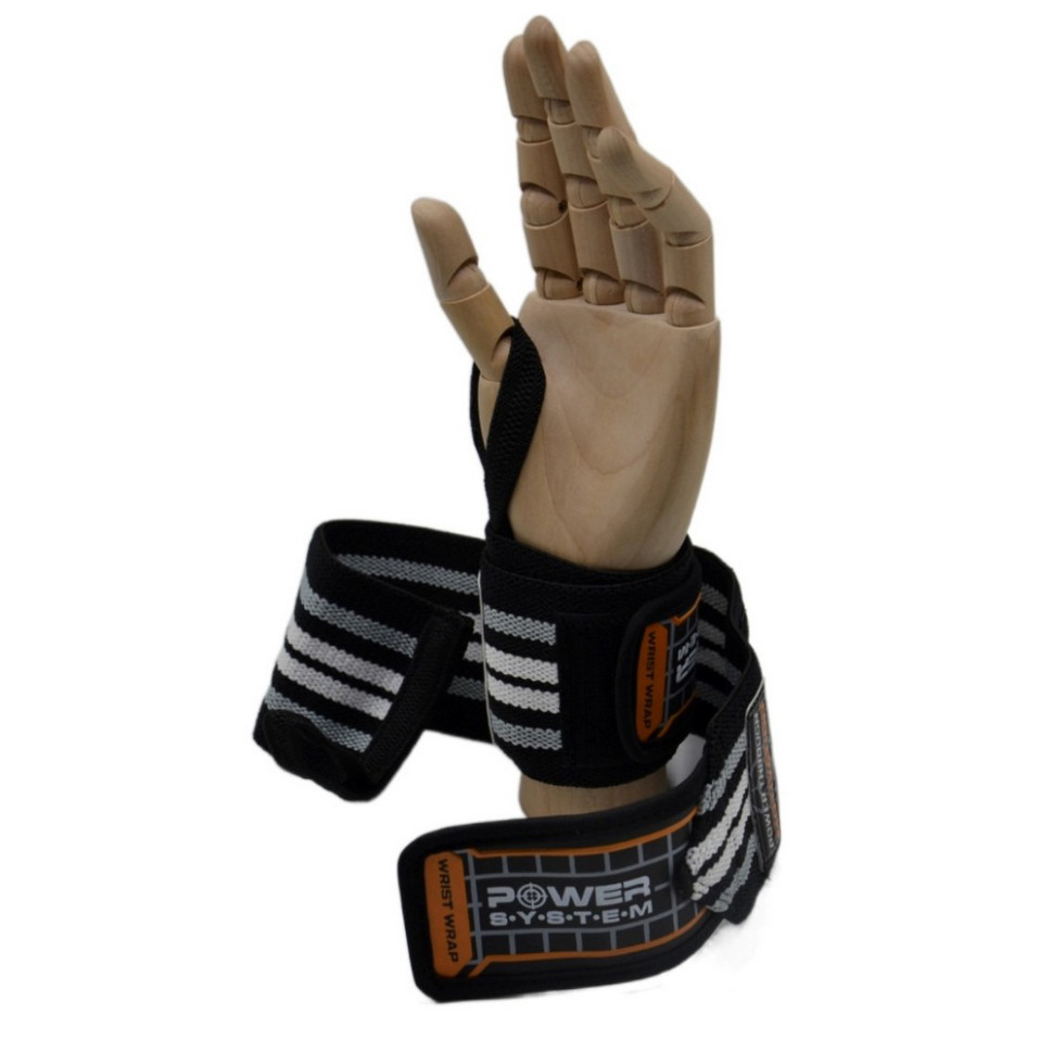 Кистьові бинти Wrist Wraps Power System PS-3500_Grey-Black