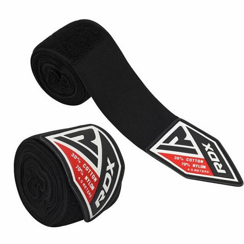 Бинти для боксу WX Professional Boxing Hand Wraps RDX Inc Limited HWX-RB+ Black (4.5м.)