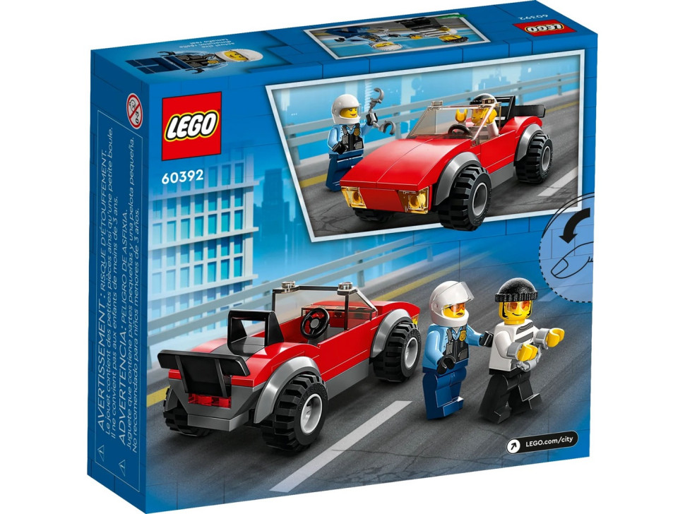 Конструктор LEGO City Переслідування автомобіля на поліцейському мотоциклі 60392