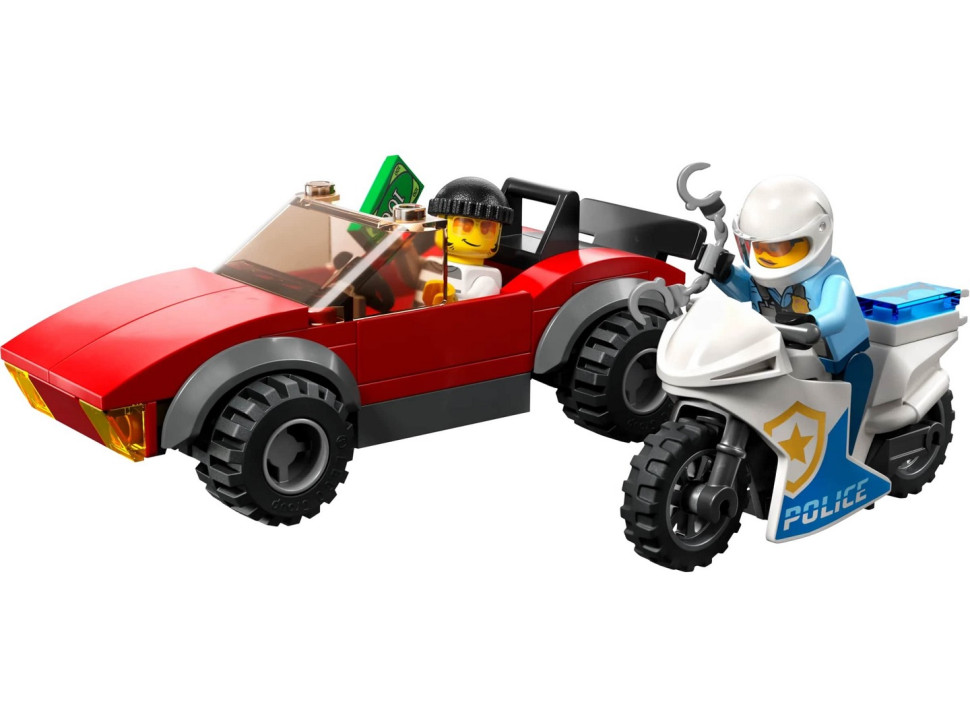 Конструктор LEGO City Переслідування автомобіля на поліцейському мотоциклі 60392