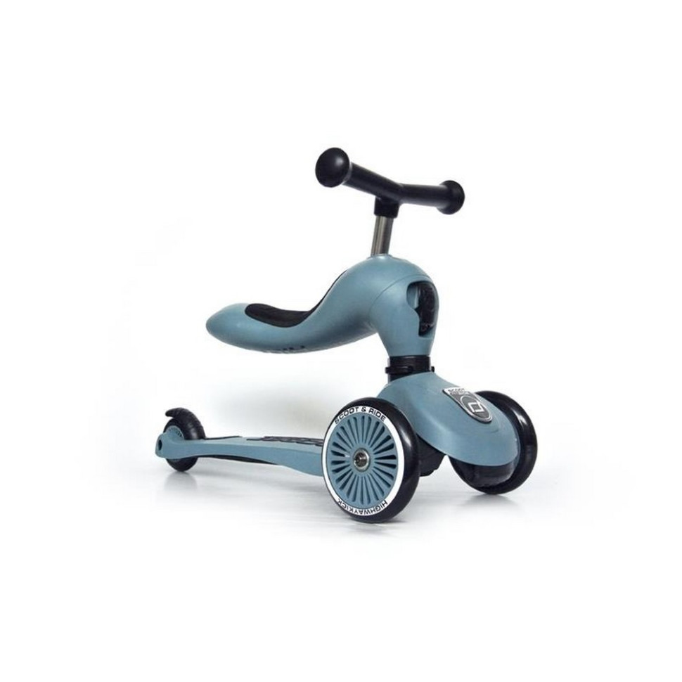 Самокат трансформер Highwaykick-1 Scoot and Ride SR-160629-STEEL, сіро-синій