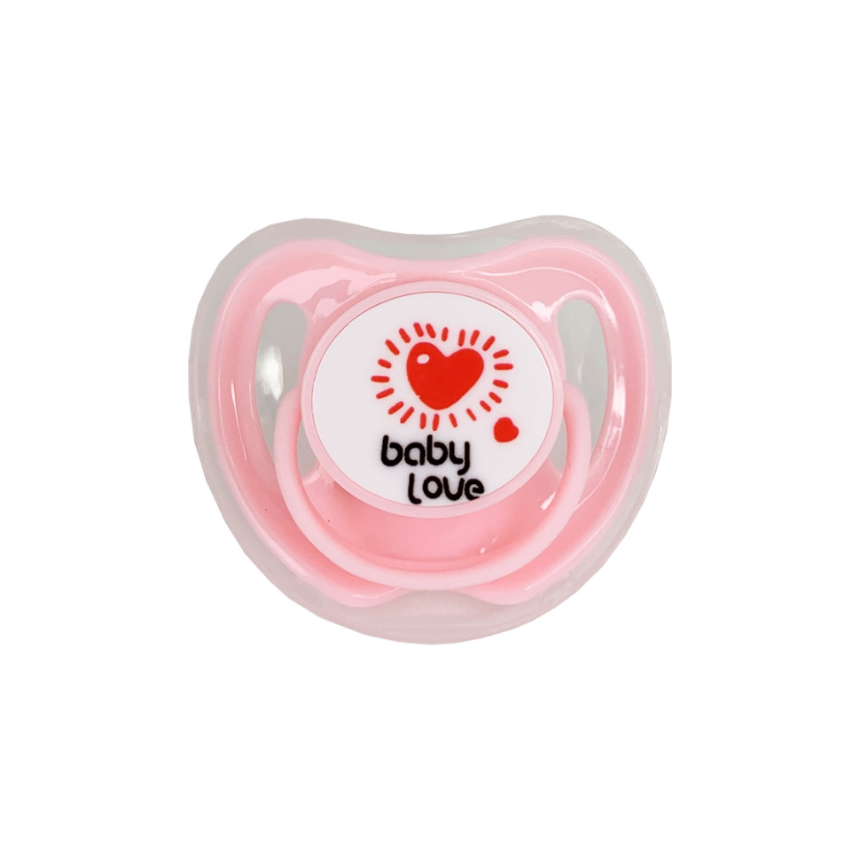 Пустушка силіконова кругла Mega Zayka MGZ-0516(Pink) з ковпачком