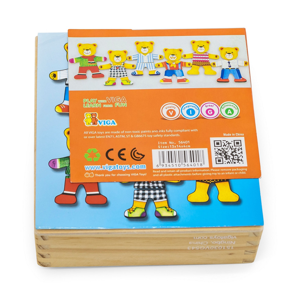 Ігровий набір Гардероб ведмедика Viga Toys 56401 дерев'яний
