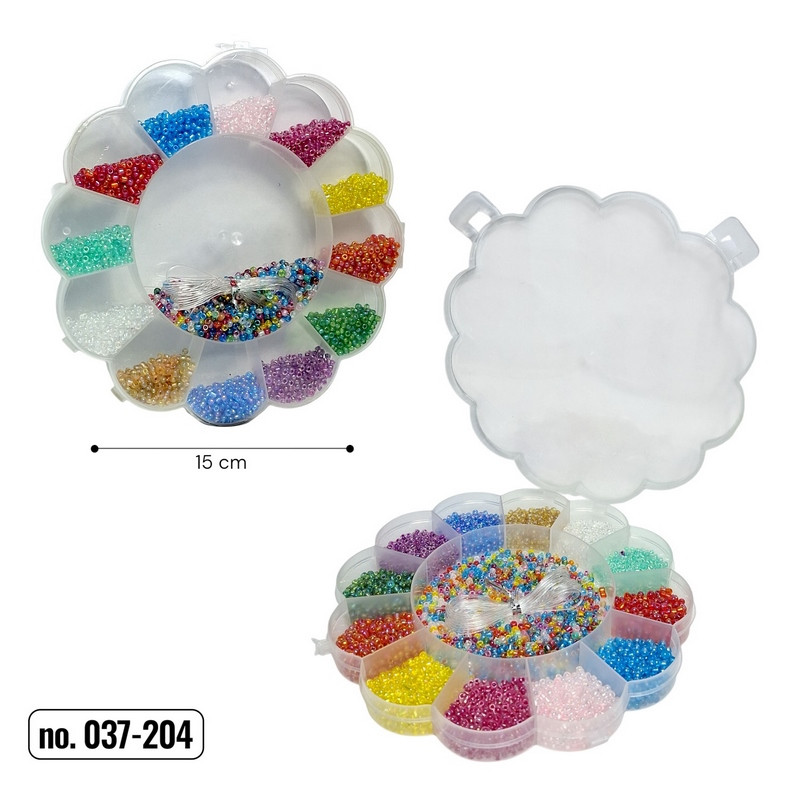 Набор бисера для создания украшений Bambi 037-204 в пластиковом боксе