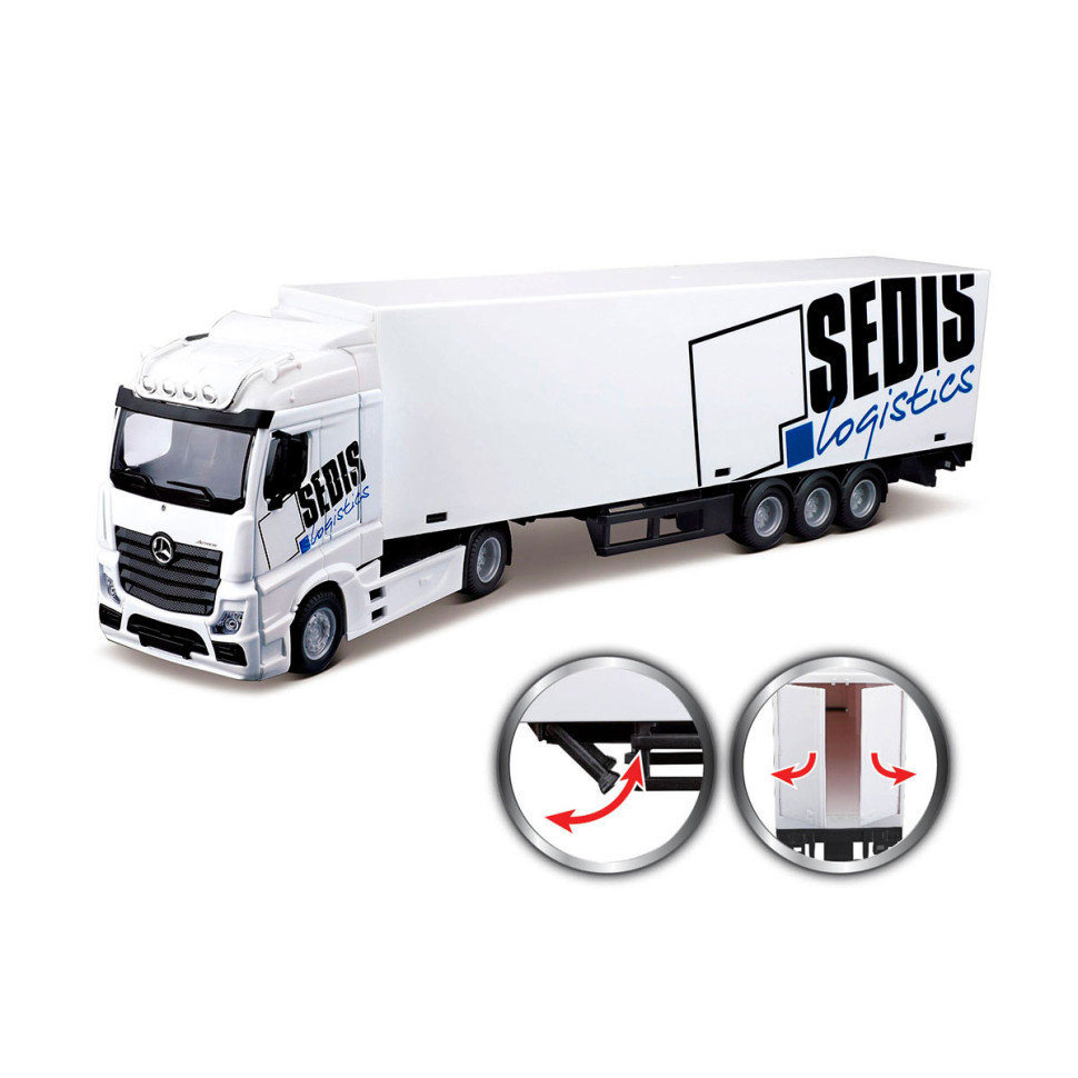 Ігровий набір Фура Mercedes-Benz Actros c навантажувачем Bburago 18-31471 масштаб 1:43
