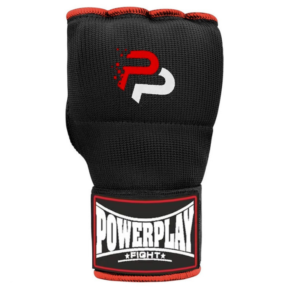 Бинты-перчатки PowerPlay PP_3096_M, с гелевыми подушечками, Черные, M