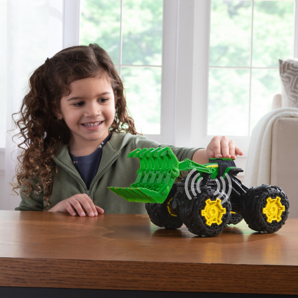 Іграшковий трактор John Deere Kids 47327 Monster Treads з ковшем і великими колесами