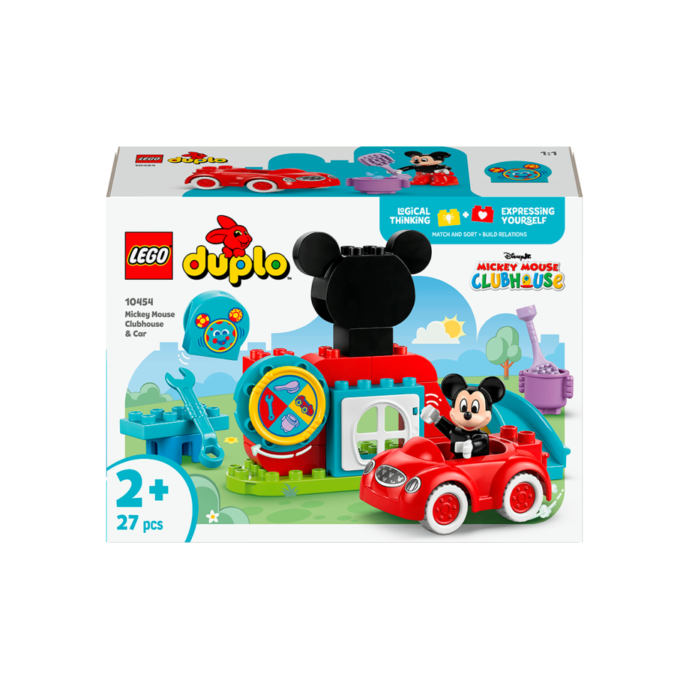 Конструктор DUPLO Disney Микки Маус Клубный дом и автомобиль LEGO 10454, 27 деталей