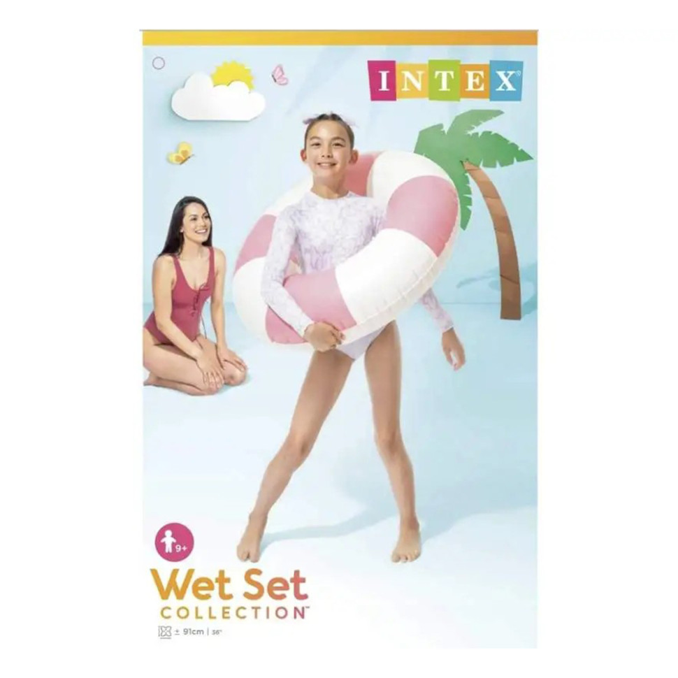 Дитяче надувне коло Coastal Cabana Tube Intex 59271(Pink) 91 см