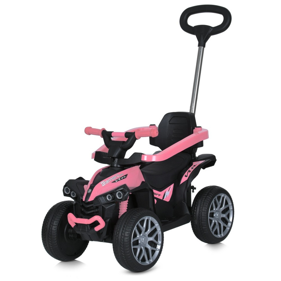 Дитяча каталка-толокар Bambi Racer M 5782EL-8 рожевий, з батьківською ручкою