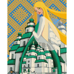 Картина за номерами "Берегиня Свято-Троїцького Собору" ©mosyakart  Ідейка KHO2604, 40х50 см                                              