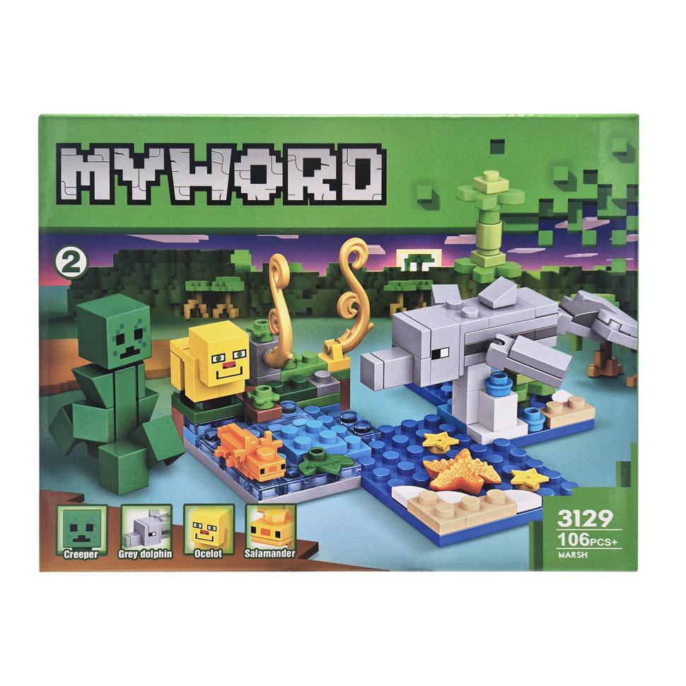 Конструктор дитячий Майнкрафт Marsh Bambi 3129-2 пластик, 106 деталей