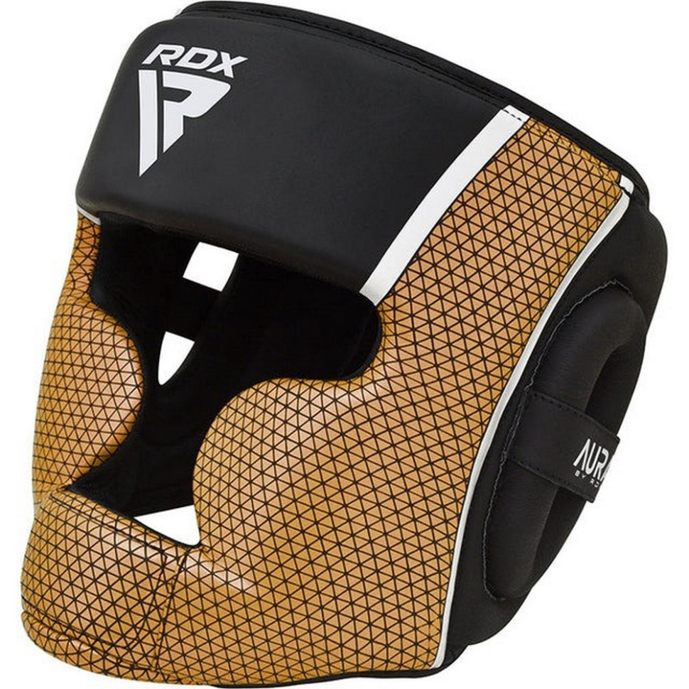 Боксерский шлем AURA PLUS T-17 RDX Inc Limited HGR-T17BGL-L+ Black Golden, L (капа в комплекте)