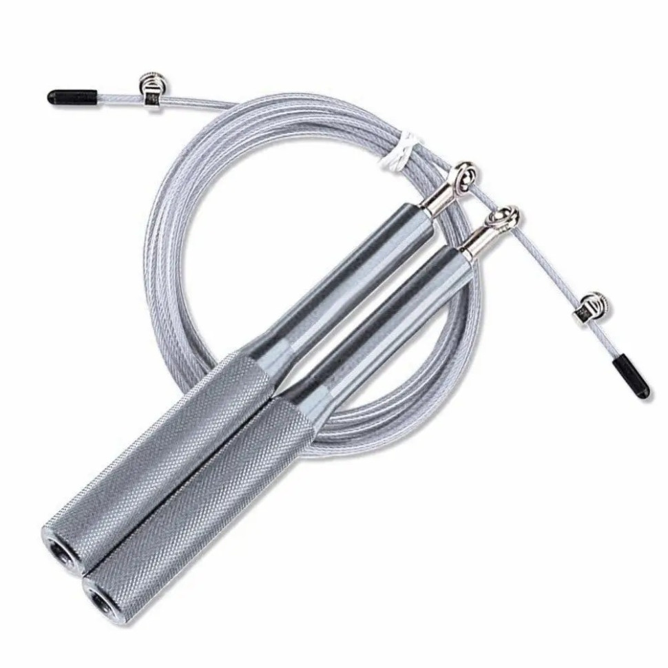 Скакалка скоростная на подшипниках алюминиевая PowerPlay PP_4207_Silver, Серебряная