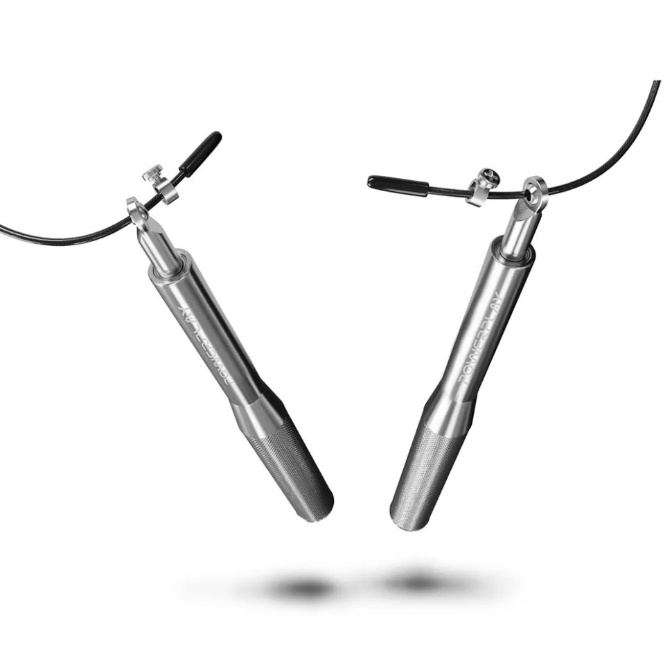 Скакалка скоростная на подшипниках алюминиевая PowerPlay PP_4207_Silver, Серебряная