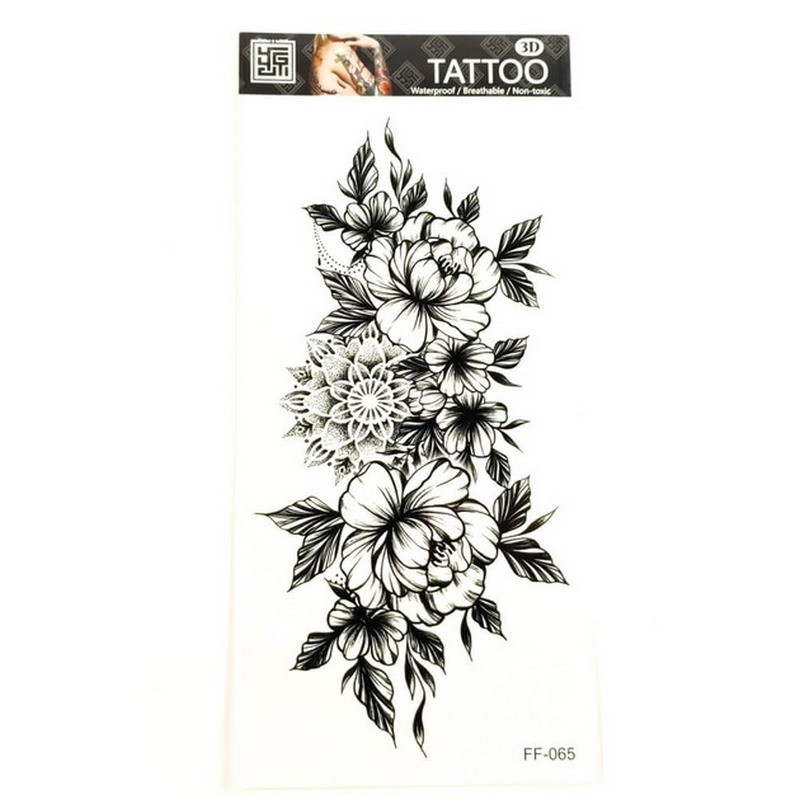 Временное тату «Цветы» Fresh Tattoo FF-065 размер 19 х 9 см