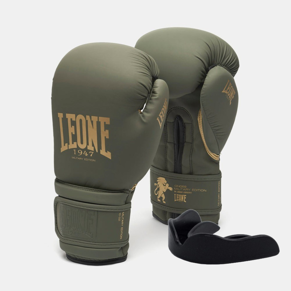 Боксерські рукавиці GN059G MILITARY EDITION Leone GN059G_Green_14oz 14 унцій (капа в комплекті)