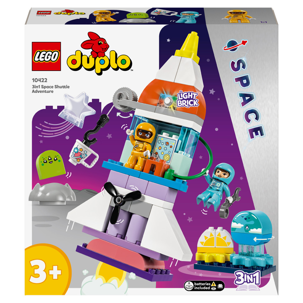 Конструктор Приключения на космическом шаттле 3-в-1 LEGO DUPLO 10422, 58 деталей 