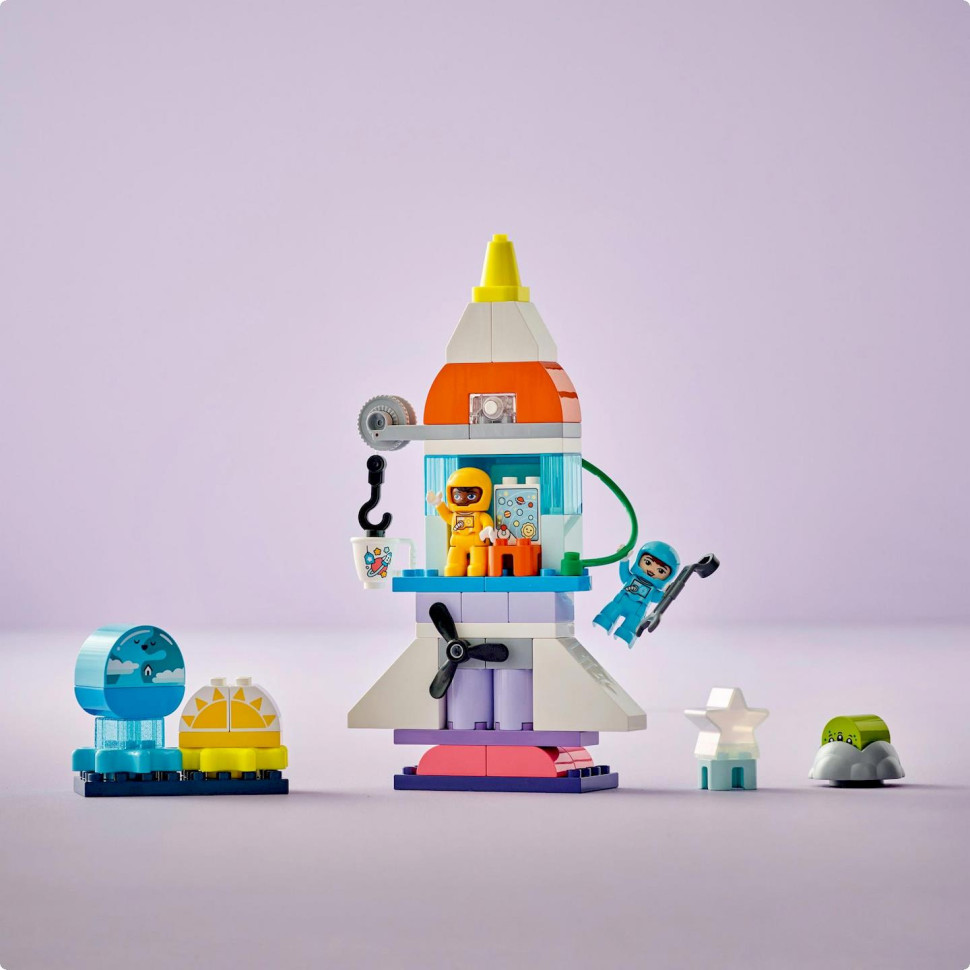 Конструктор Приключения на космическом шаттле 3-в-1 LEGO DUPLO 10422, 58 деталей 