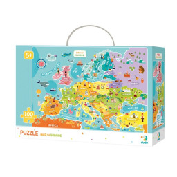 Детский пазл "Карта Европы" DoDo Toys 300124 английская версия, 100 элементов