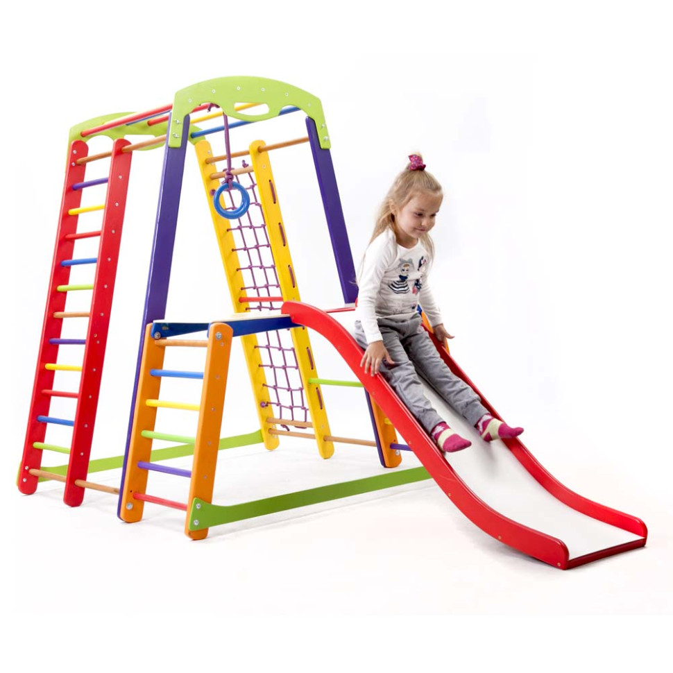 Дитячий спортивний куточок SportBaby Крихітка - 1 Plus 1-1 з гладіаторською сіткою