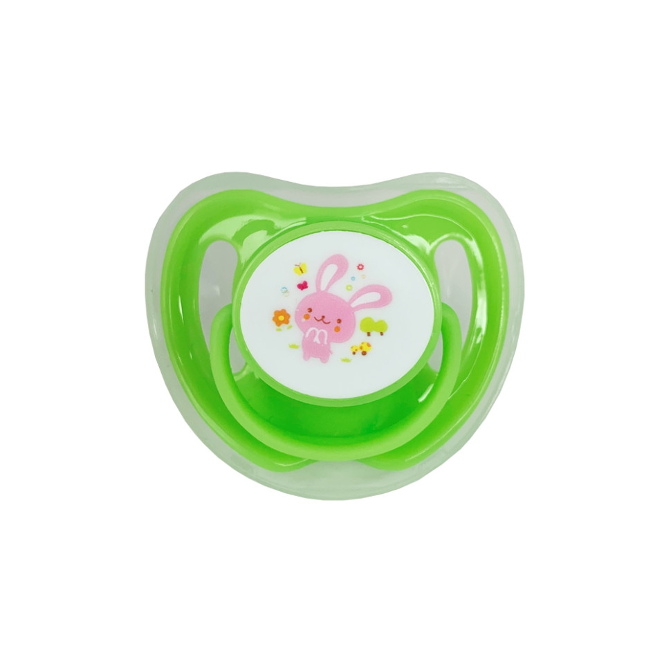 Пустушка силіконова кругла Mega Zayka MGZ-0516(Green) з ковпачком